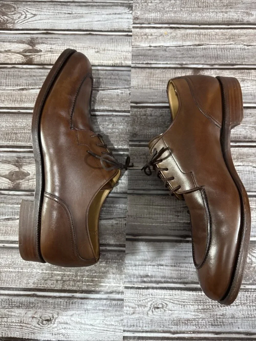 Peal & Co Brooks Brothers Split Toe Derby’s Shoes Sz 9.5 D Brown Leather England